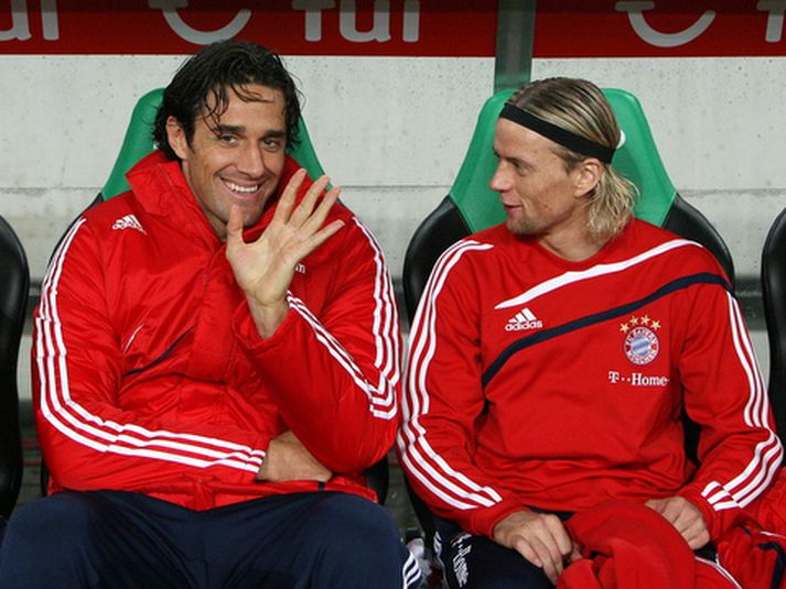 Luca Toni á bekknum hjá Bayern.