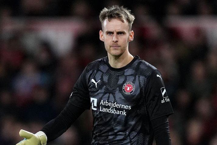 Elías Rafn Ólafsson og félagar í Midtjylland komust ekki áfram í kvöld.