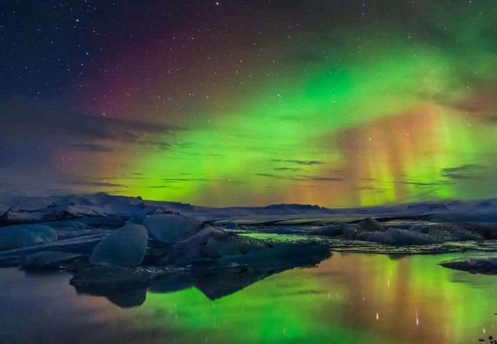 Norðurljósin á Íslandi geta verið ægifögur eins og þessi mynd ljósmyndarans Vilhelms Gunnarssonar sýnir glögglega.