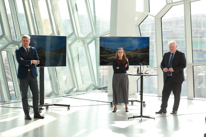 Ráðherrarnir Bjarni Benediktsson, Katrín Jakobsdóttir og Sigurður Ingi Jóhannsson tóku öll til máls á fundinum.