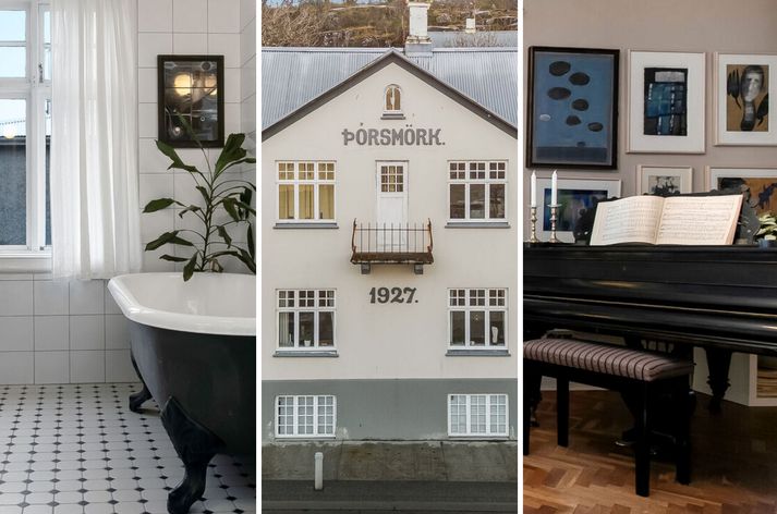 Húsið er við lækinn í Hafnarfirði.