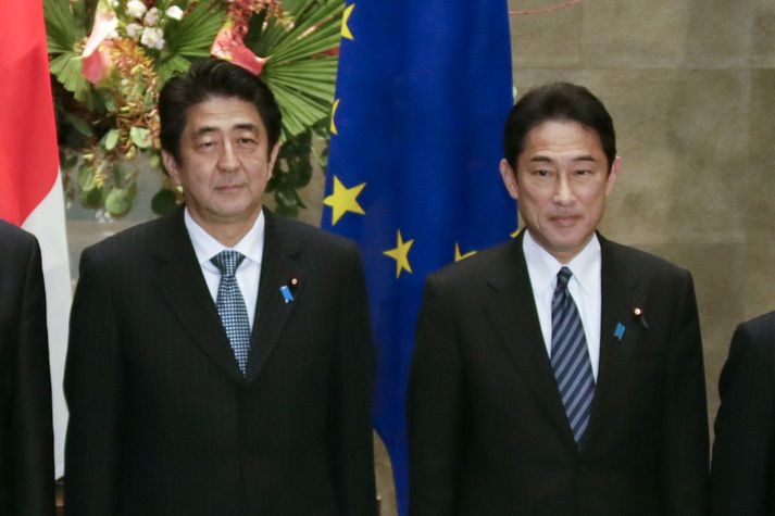 Shinzo Abe heitinn var lærifaðir Fumio Kishida, forsætisráðherra Japans og leiðtoga Frjálslyndra demókrata.