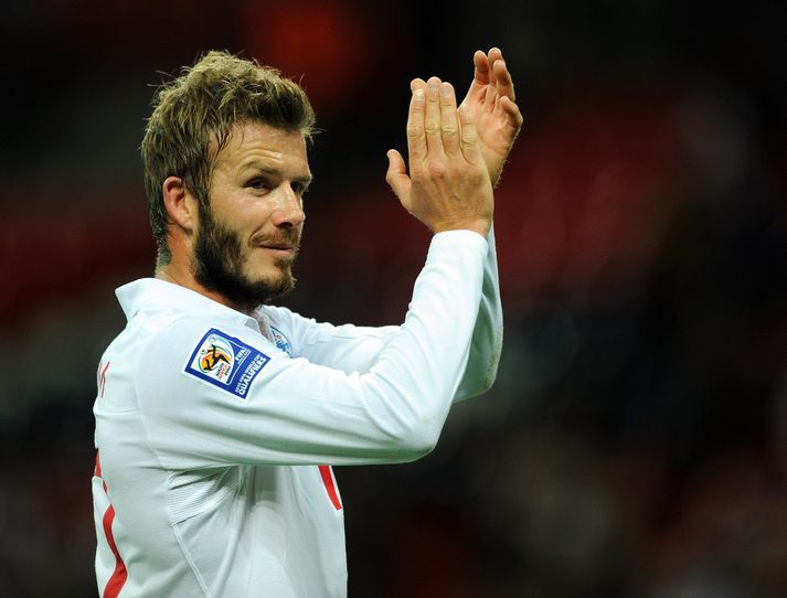 Beckham í enska landsliðsbúningnum árið 2009.