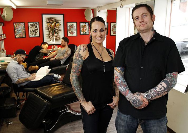 Össur Hafþórsson og linda mjöll þorsteinsdóttir, eigendur reykjavík Ink. sem skipuleggur hátíðina.
fréttablaðið/gva