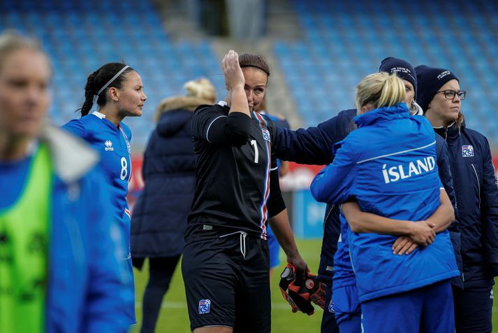 Ísland - Tékkland. Undankeppni HM 2019 kvenna. Knattspyrna, fótbolti, sumarið 2018.