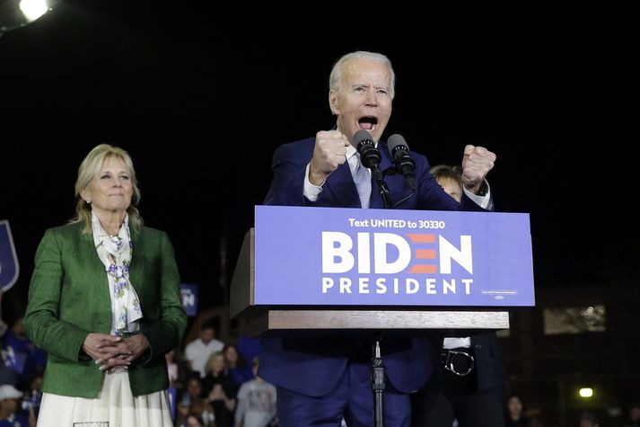 Joe Biden er að öllum líkindum kominn fram úr Bernie Sanders varðandi landsfundarfulltrúa.
