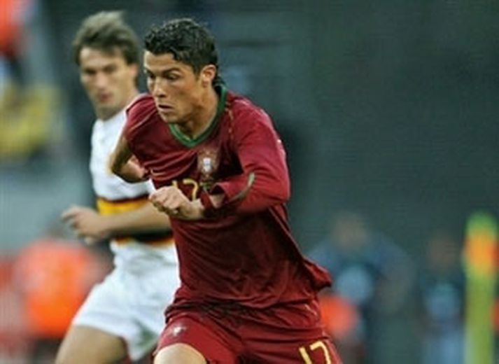 Cristiano Ronaldo í leik Portúgal og Angóla á sunnudaginn.