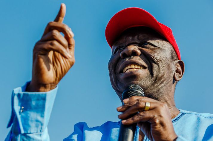 Morgan Tsvangirai var forsætisráðherra Simbabve á árunum 2009 til 2013.