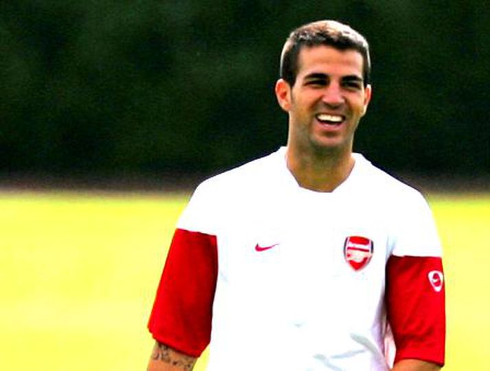 Fabregas með bros á vör.