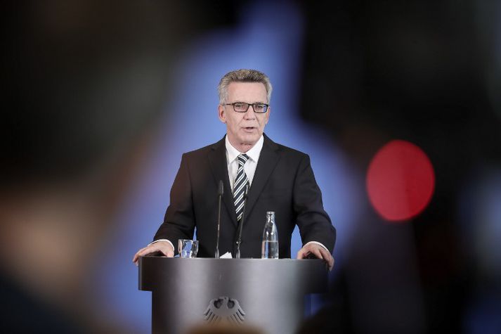 Innanríkisráðherrann Thomas de Maizière fyrr í dag.