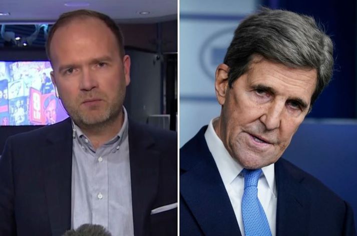 Umrætt viðtal við tekið á Íslandi þegar John Kerry var hér á landi að taka við verðlaunum Hringborðs norðurslóða.