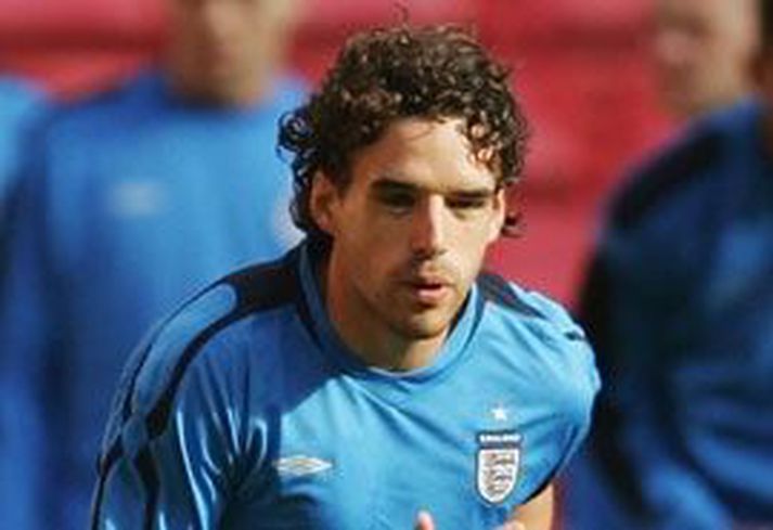Owen Hargreaves á æfingu með enska landsliðinu.
