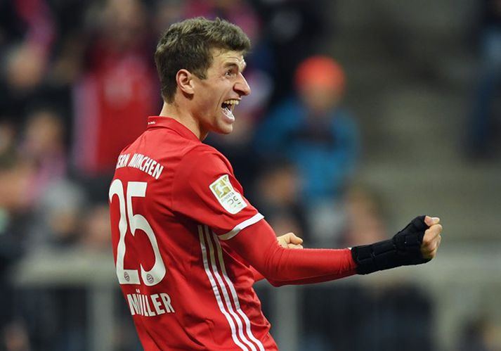 Thomas Müller tryggði FC Bayern sigurinn.