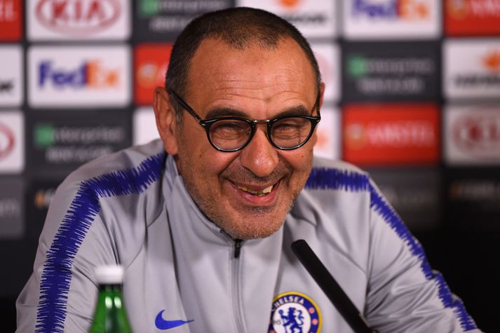 Sarri náði í fyrsta titil ferilsins þegar Chelsea vann Evrópudeildina í vikunni