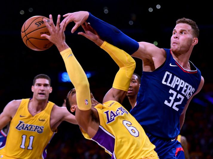 Blake Griffin var stigahæstur í liði Clippers í sigrinum á Lakers.