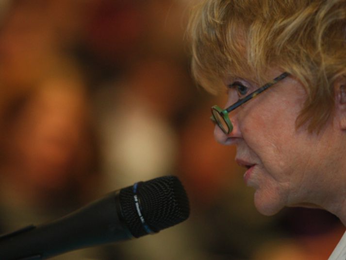Eva Joly hélt fyrirlestur í Háskólanum í Reykavík í vikunni.