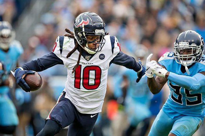 DeAndre Hopkins verður á meðal keppenda í dag.