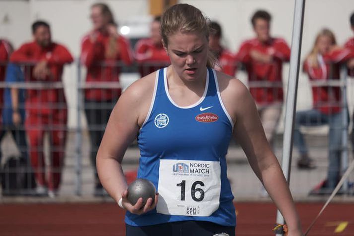 Erna Sóley Gunnarsdóttir bætti eigið Íslandsmet í kvöld.