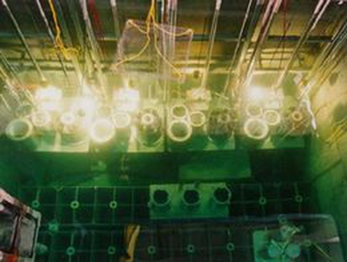 Notaðar plútóníumstengur í kælingu í Yongbyon.