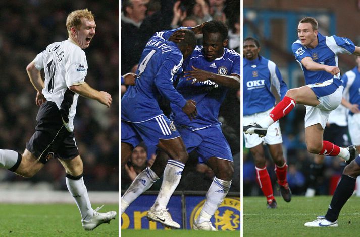 Paul Scholes, Michael Essien og Matty Taylor skoruðu stórkostleg mörk í desember 2006.