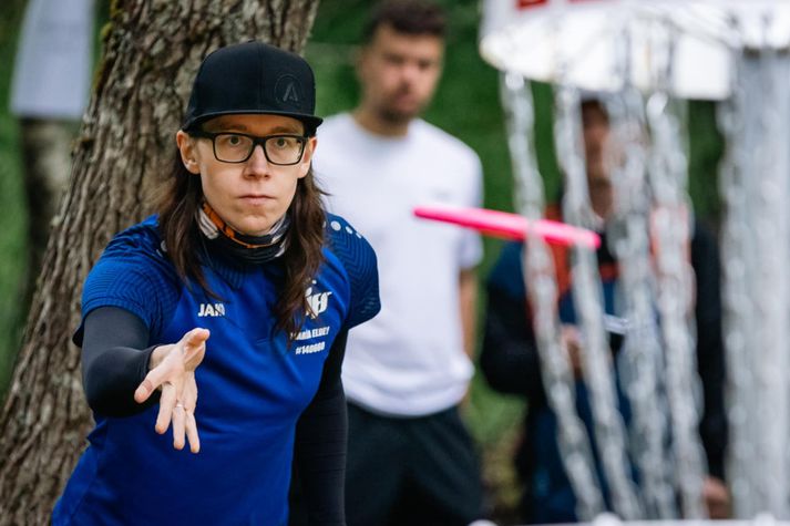 María Eldey Kristínardóttir er Íslandsmeistari kvenna í frisbígolfi. 