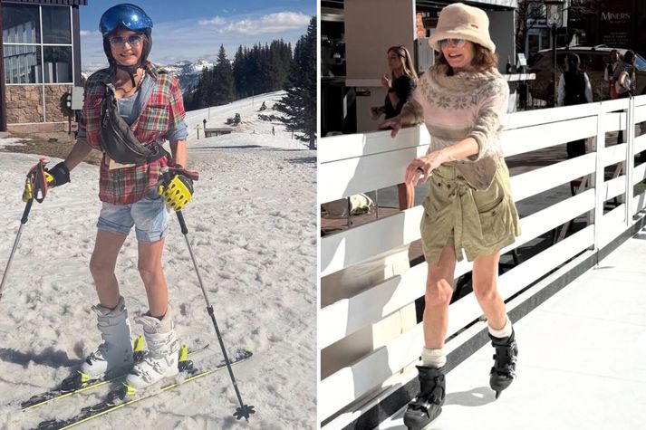 Dorrit Moussaieff er glæsileg á skíðum í Aspen, Colorado.