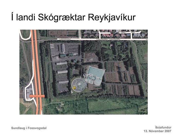 Stungið var upp á sundlaug í landi Skógræktarinnar árið 2007.