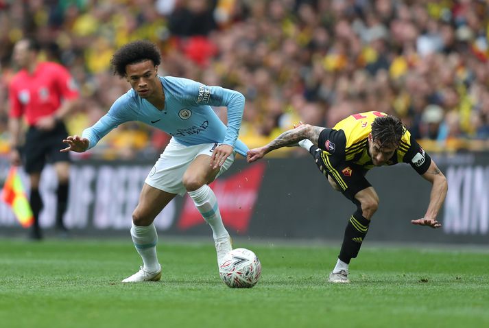 Sané á ferðinni í úrslitaleik ensku bikarkeppninnar um síðustu helgi. Þá vann Manchester City stórsigur á Watford, 6-0.