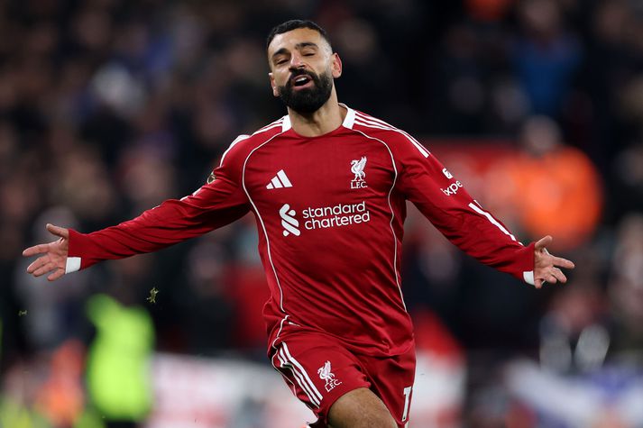 Mohamed Salah í leik með Liverpool. 