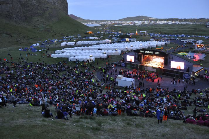 Frá Herjólfsdal aðfaranótt laugardags.