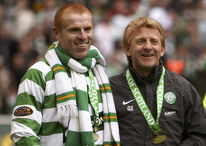 Gordon Strachan fagnaði vel og innilega í dag.