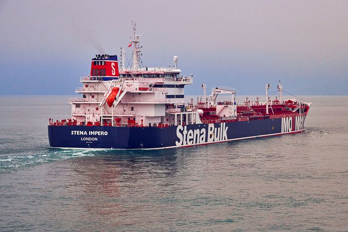 Olíuskipið Stena Impero er í eigu sænska fyrirtækisins Stena Bulk en siglir undir breskum fána.