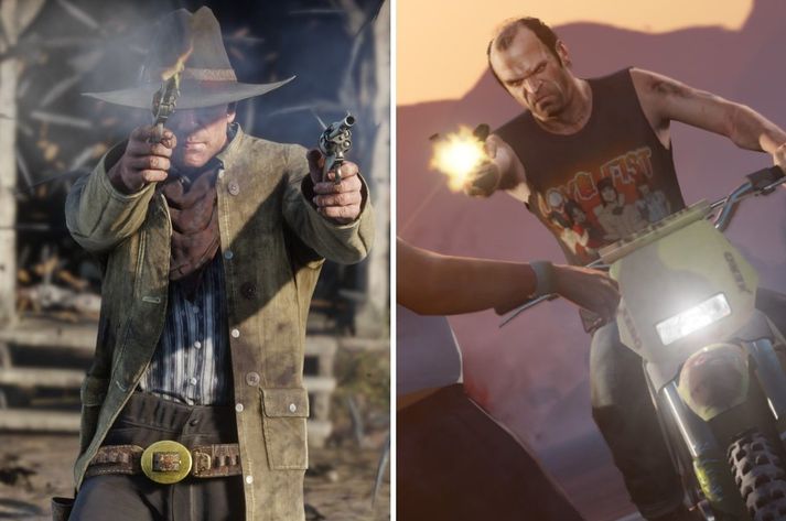 Arthur Morgan og Trevor Philips, úr RDR 2 og GTA 5.