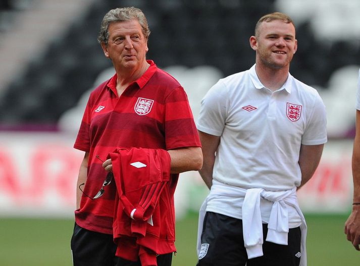 Rooney og félagar eru örugglega ánægðir með slakann sem þeir fá hjá Hodgson.