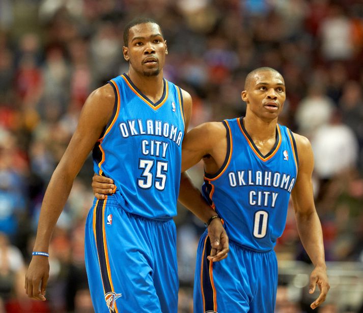 Durant og Westbrook er þeir voru góðir vinir.