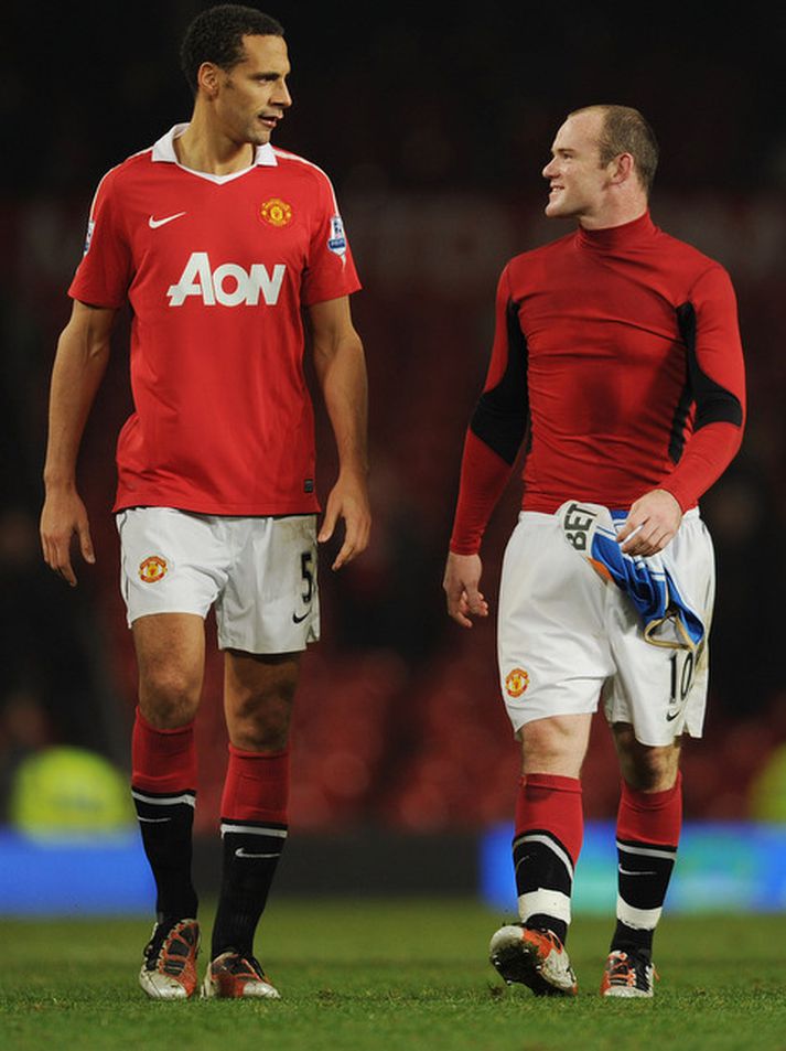 Rio Ferdinand og Wayne Rooney.