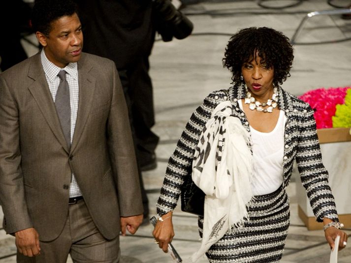 Denzel Washington gengur til athafnarinnar. Mynd/ afp.