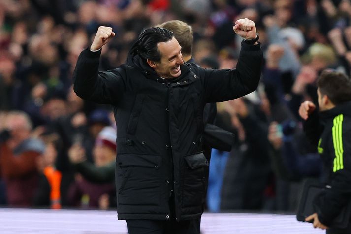 Unai Emery gat leyft sér fagna í kvöld.