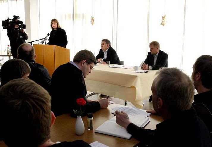 Tilkynnt um niðurstöður.
Álfheiður Ingadóttir heilbrigðisráðherra var viðstödd þegar niðurstöður forvalsins voru kynntar í gær.
fréttablaðið/gva