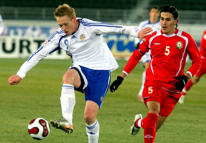 Mikael Forssell í leik með finnska landsliðnu.