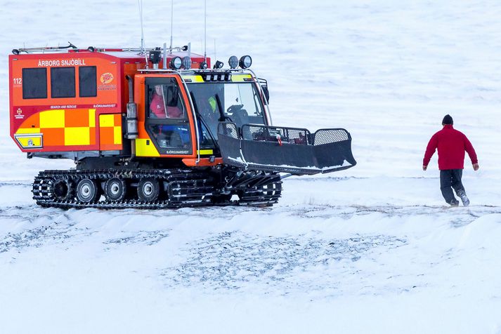 Snjóbíll Björgunarfélags Árborgar er á leið á vettvang. Myndin er úr safni.