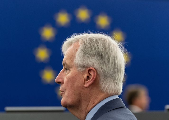 Barnier, aðalsamningamaður ESB, ávarpaði Evrópuþingið um stöðu Brexit í dag.