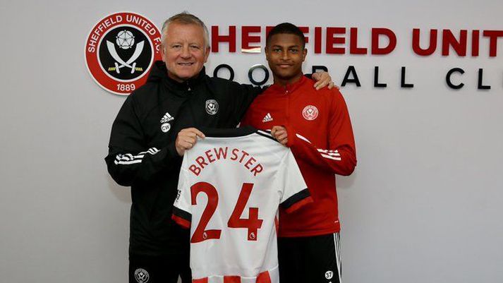 Chris Wilder, þjálfari Sheffield United, og Rhian Brewster.