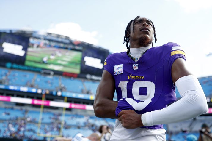 Justin Jefferson er ekki að flýta sér til baka en Minnesota Vikings hefur spilað án hans í margar vikur.