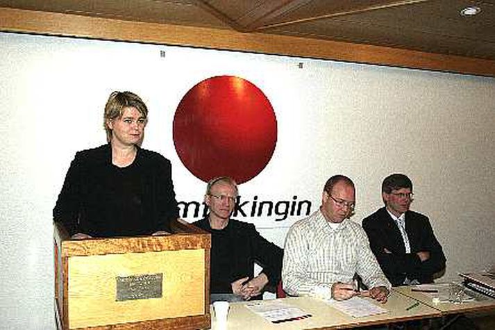 Guðný Hrund Karlsdóttir varaþingmaður varð ekki kjafstopp á þessum fundi Samfylkingarinnar.