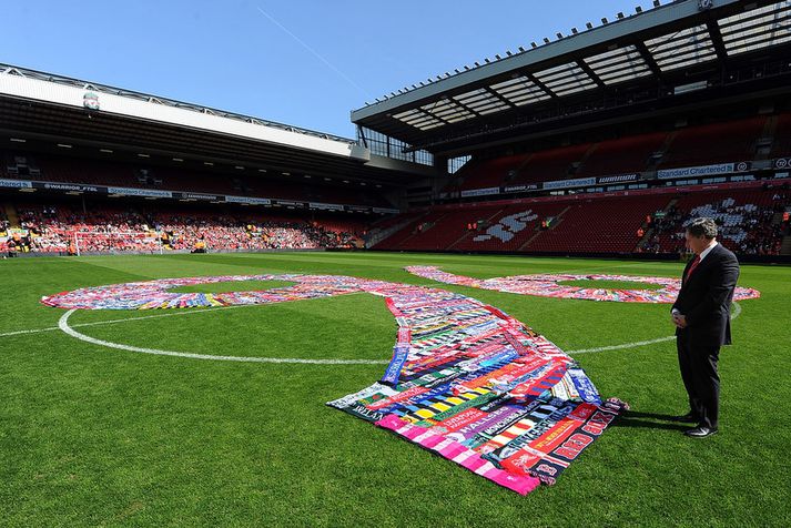 Frá Anfield í gær.