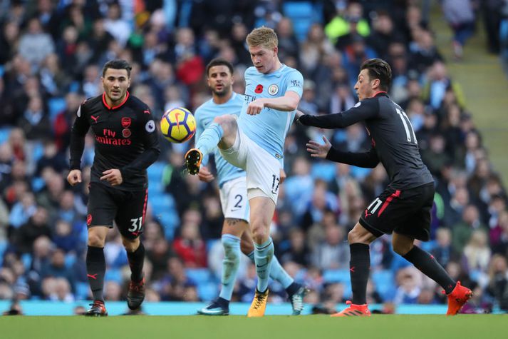 Kevin De Bruyne skoraði fyrsta mark City