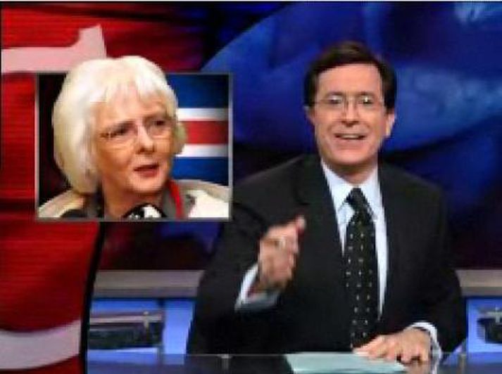 Stephen Colbert tekur Ísland fyrir.