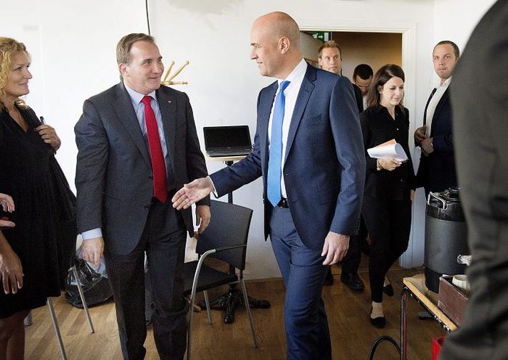 Stefan Löfven, leiðtogi Sósíaldemókrata, virðist eiga einhverja möguleika á að fella hægri stjórn Fredriks Reinfeldt.