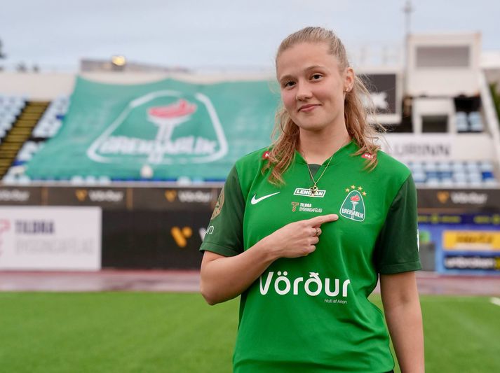 Úlfa Dís Kreye Úlfarsdóttir í grænu treyjunni.